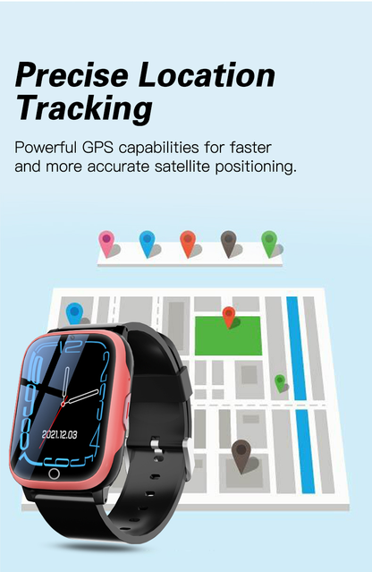 24/7 Elderly Care Smart Watch with Accurate Fall Detection & Real-Time Location Tracking