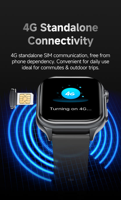 GE500  4G Smart Watch | Dual Call Family Data Share 2.06" AMOLED Fitness Tracker