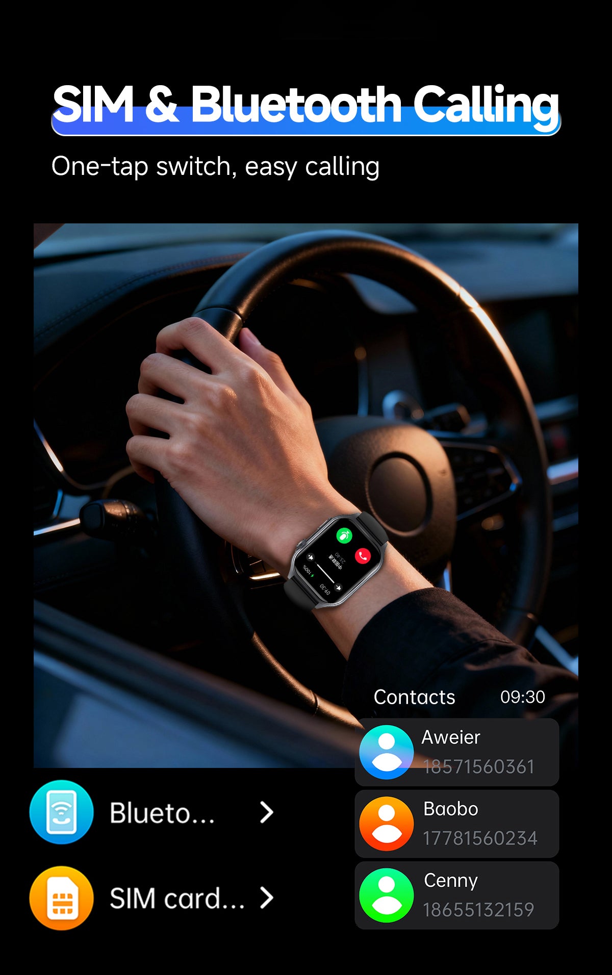 GE500  4G Smart Watch | Dual Call Family Data Share 2.06" AMOLED Fitness Tracker