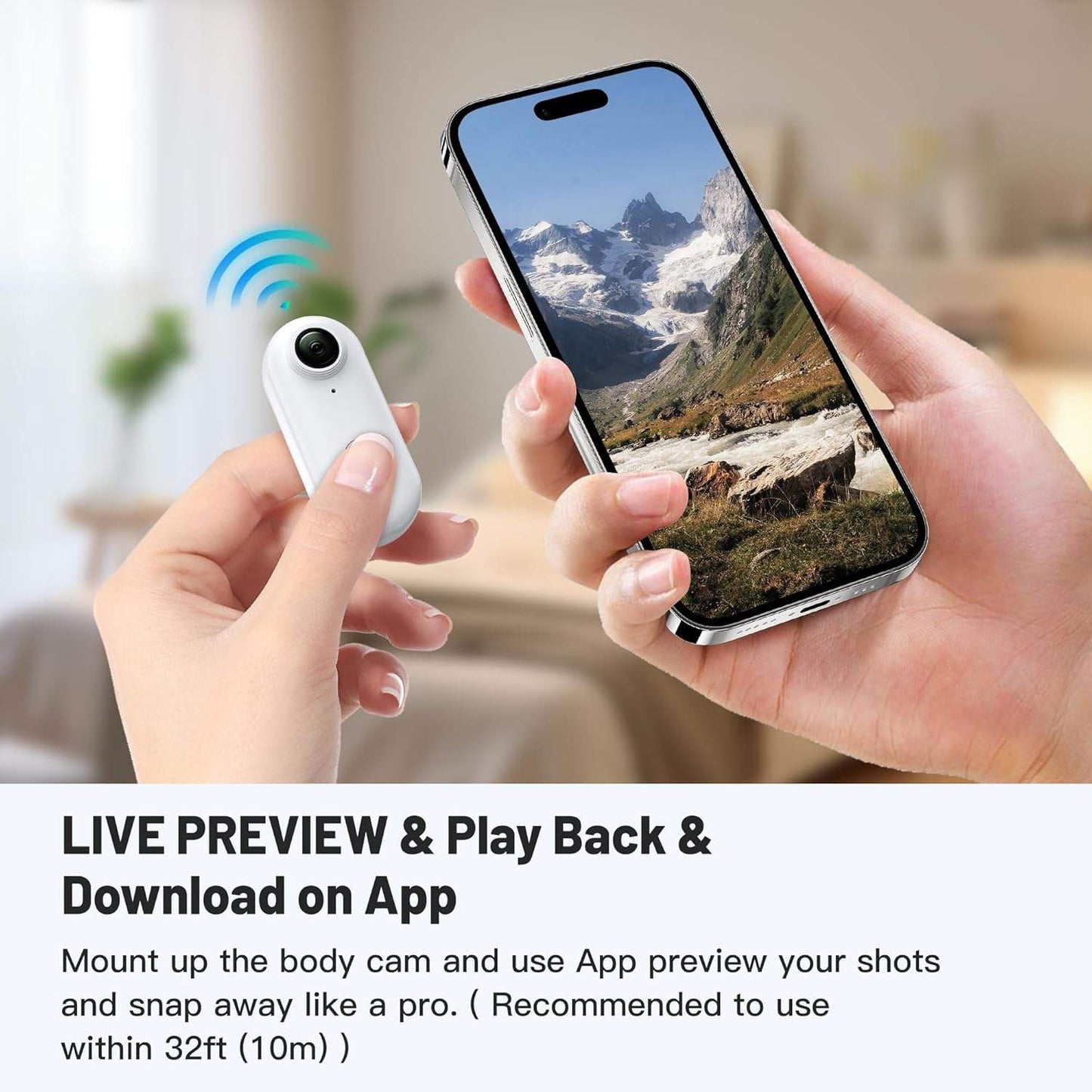 First-person action camera captures your most exciting moments.