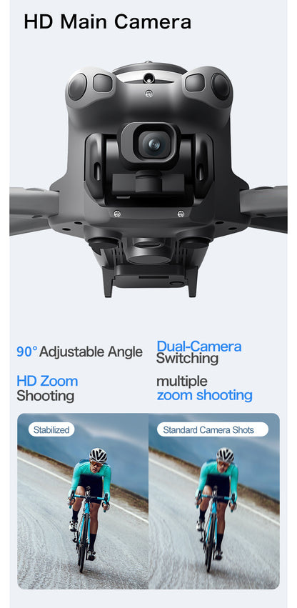 GT60 GPS Brushless Drone Servo Gimbal EIS Anti-Shake 4.3" Screen Remote FPV Quadcopter