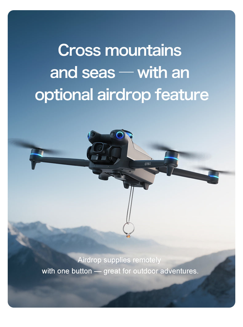 GT60 GPS Brushless Drone Servo Gimbal EIS Anti-Shake 4.3" Screen Remote FPV Quadcopter