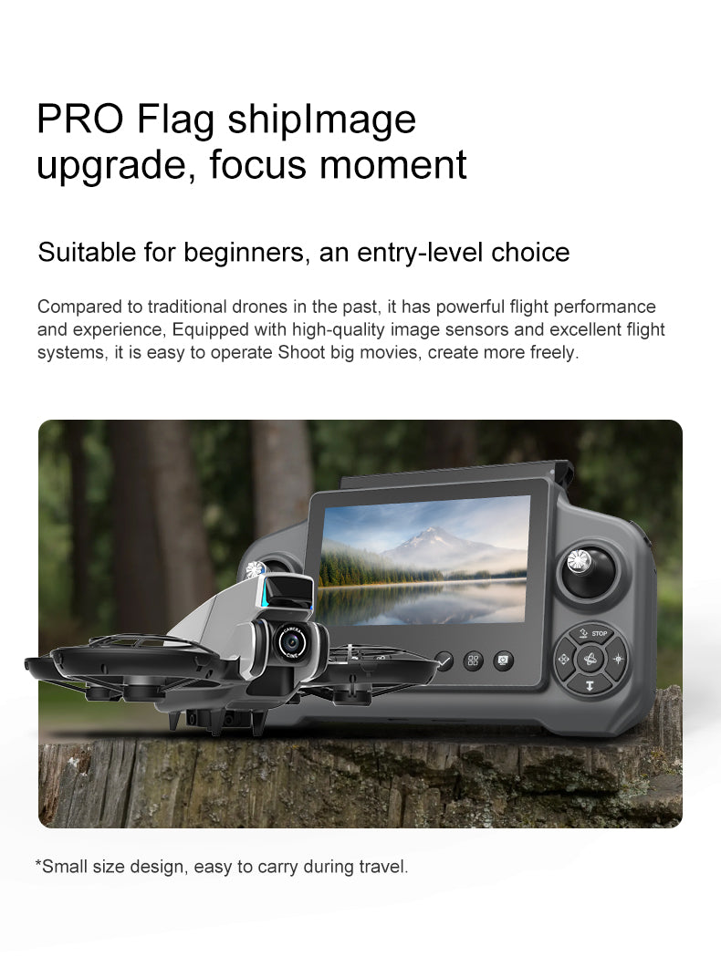 GT9 Brushless Drone 4.3" Screen Remote 4K EIS Dual Camera Optical Flow 20 Mins Flight