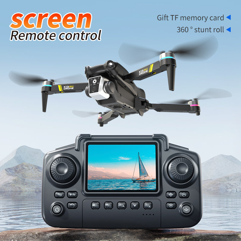 K13 MAX Brushless Drone With Screen Remote Optical Flow Dual Camera 4K FPV Quadcopter