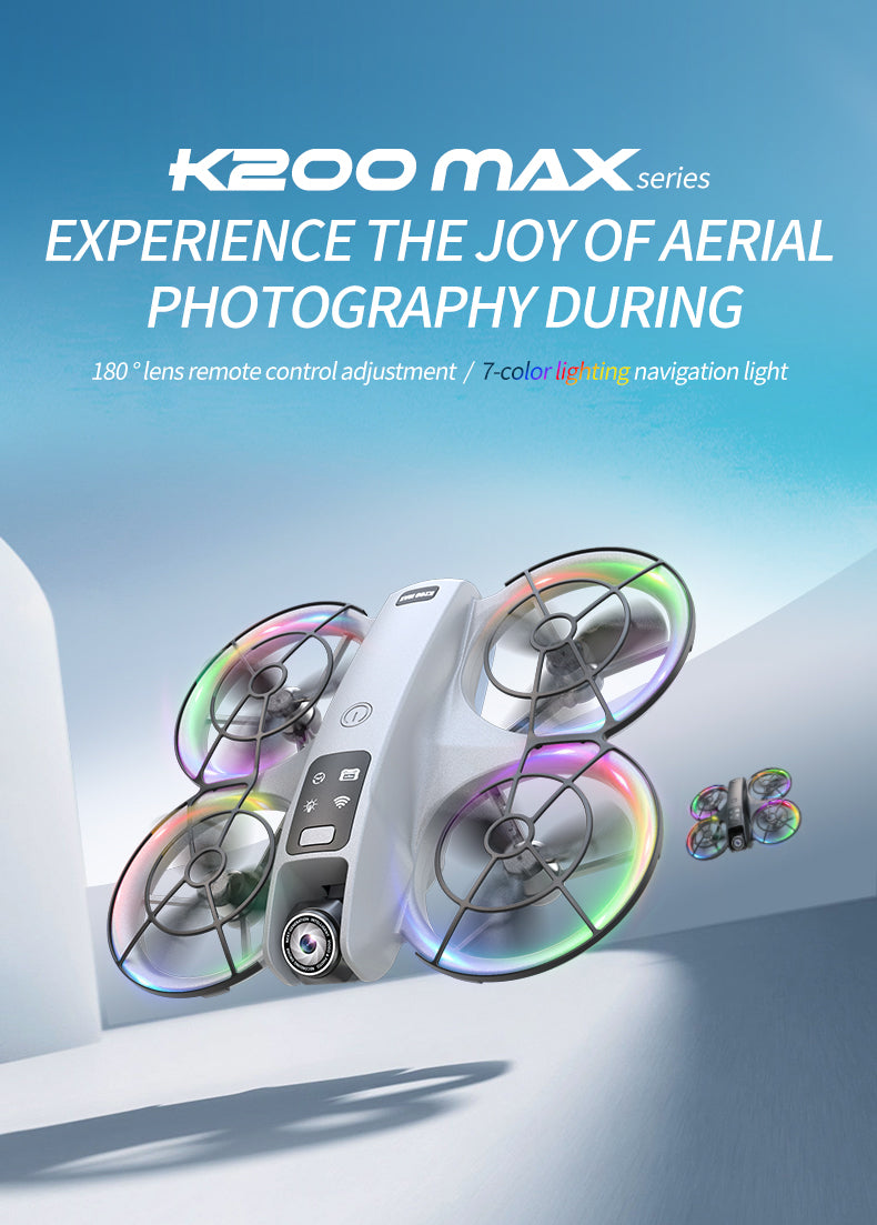 K200 MAX Brushless Drone Two Screen Versions 2.4"/4.5" Screen Remote RGB Light 4-Side Infrared Obstacle Avoidance