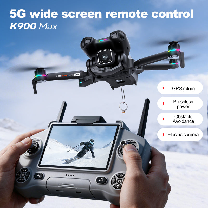 K900 MAX GPS Drone 4.5" Screen Remote 4K Camera 360° Obstacle Avoid Quadcopter