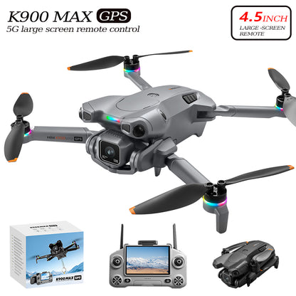 K900 MAX GPS Drone 4.5" Screen Remote 4K Camera 360° Obstacle Avoid Quadcopter