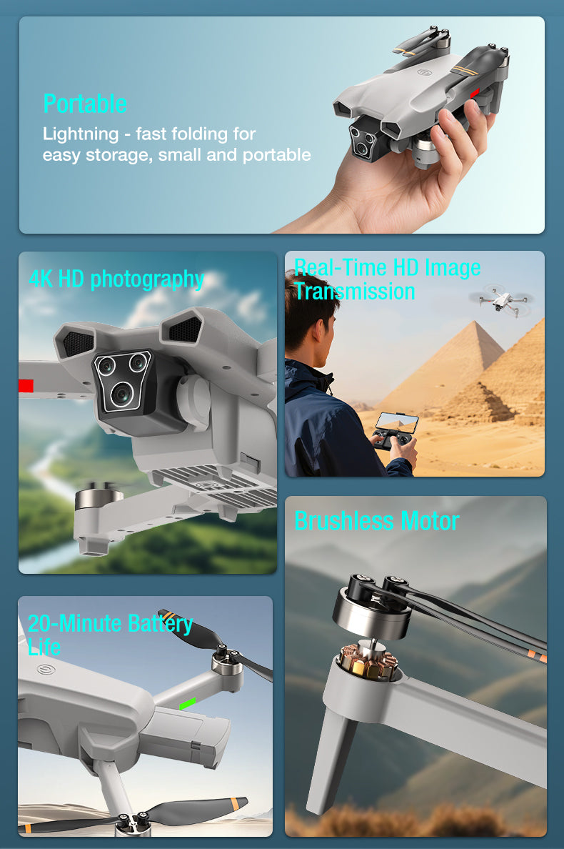 L107 Pro Entry Aerial Drone 120° Wide Lens Gesture Shooting 3D Flip Portable Storage Bag