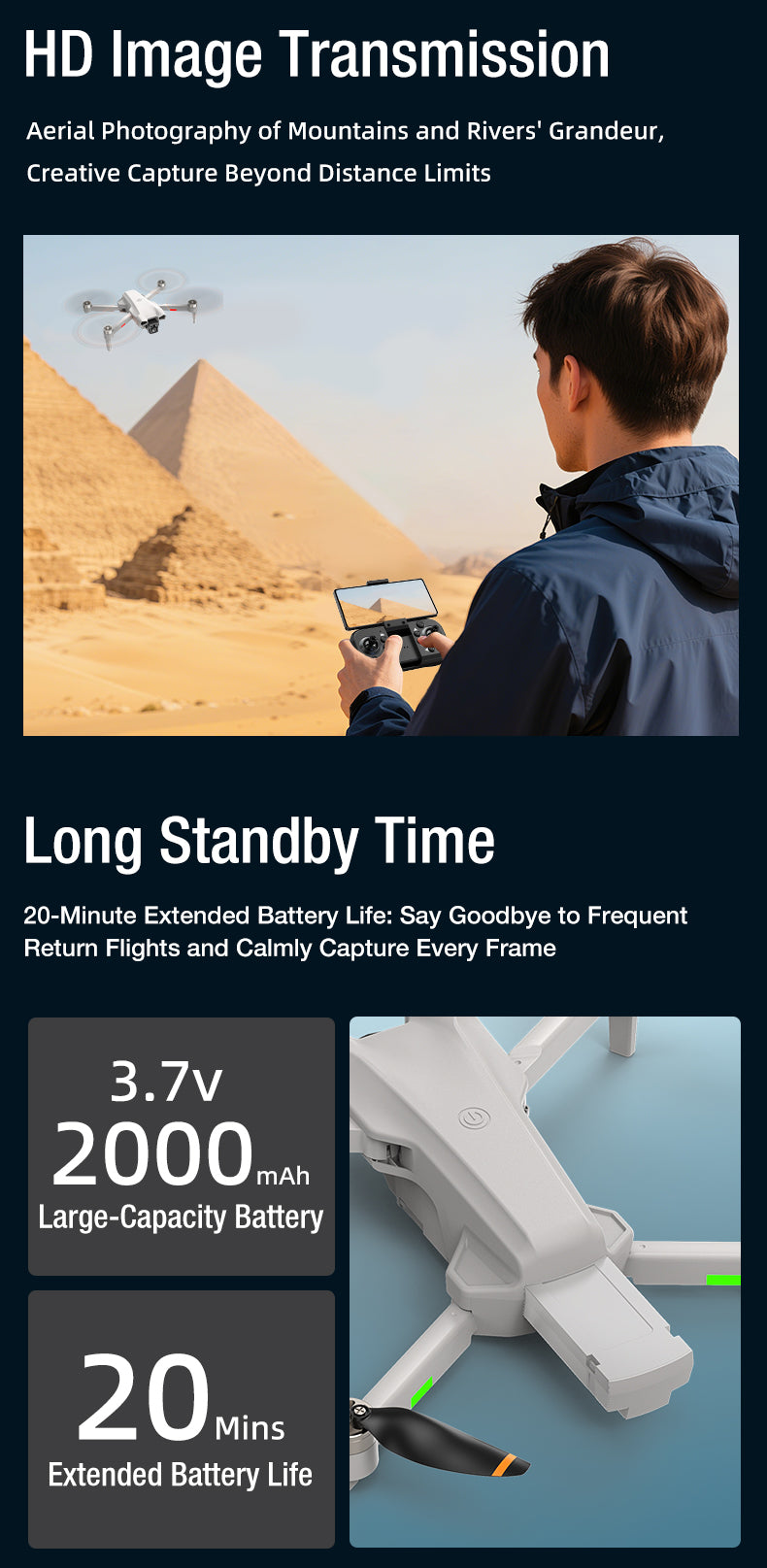 L107 Pro Entry Aerial Drone 120° Wide Lens Gesture Shooting 3D Flip Portable Storage Bag
