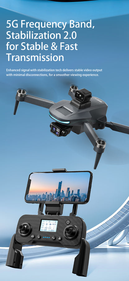 Silver-Grey L200 PLUS Foldable Aerial Drone GPS Auto Return Follow Me 5G WIFI FPV Quadcopter