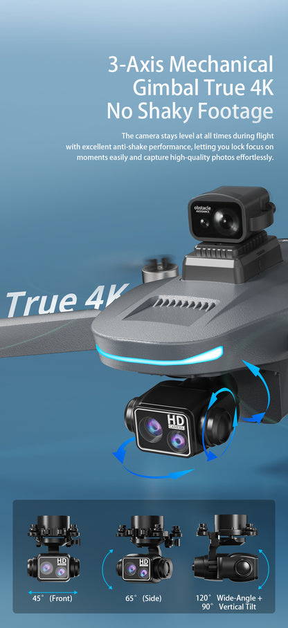 Silver-Grey L200 PLUS Foldable Aerial Drone GPS Auto Return Follow Me 5G WIFI FPV Quadcopter