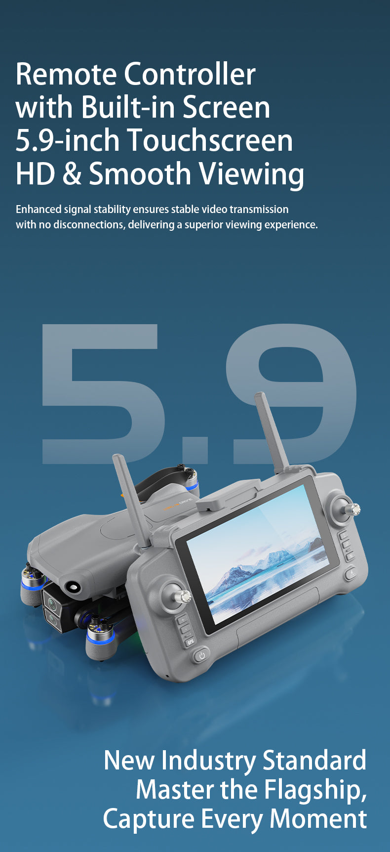 Foldable L300 AIR MAX FPV Drone with Built-in Touch Screen Remote & EIS Stabilized Camera