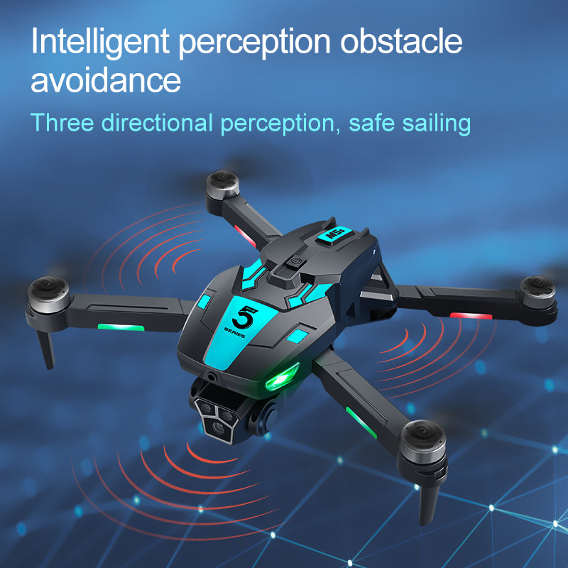 M5s Brushless Drone 4.3" Screen Remote 3-Side Obstacle Avoidance Optical Flow 90° Adjustable Camera