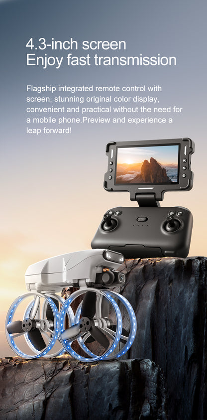 M6s Brushless Foldable Drone Servo Gimbal Dual Camera Obstacle Avoidance Cool LED Light