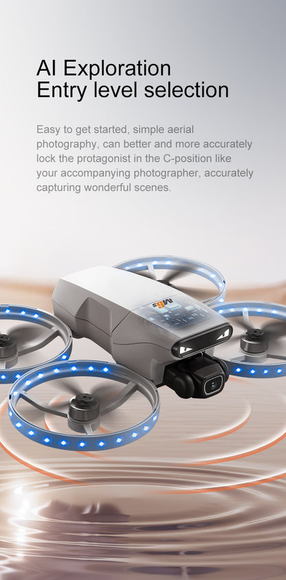 M6s Brushless Foldable Drone Servo Gimbal Dual Camera Obstacle Avoidance Cool LED Light