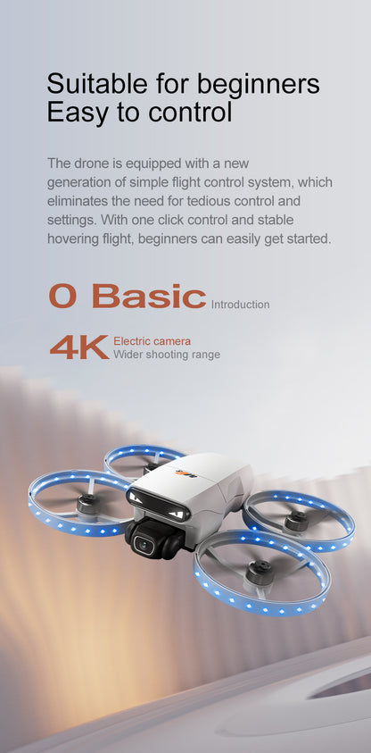 M6s Brushless Foldable Drone Servo Gimbal Dual Camera Obstacle Avoidance Cool LED Light