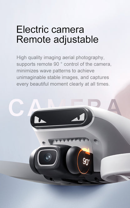 M6s Brushless Foldable Drone Servo Gimbal Dual Camera Obstacle Avoidance Cool LED Light