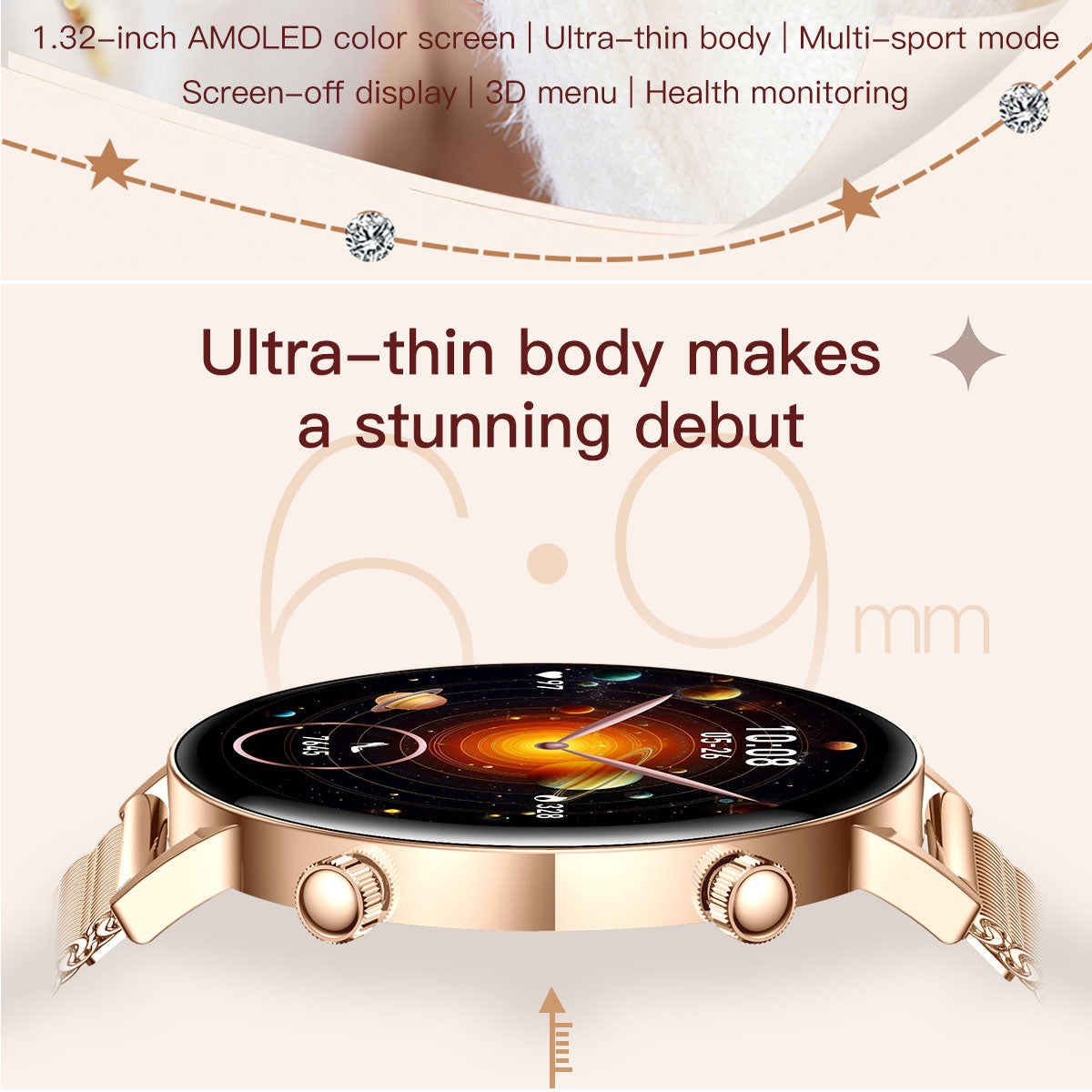 Basic smart watch with waterproof function for hand washing and rain protection