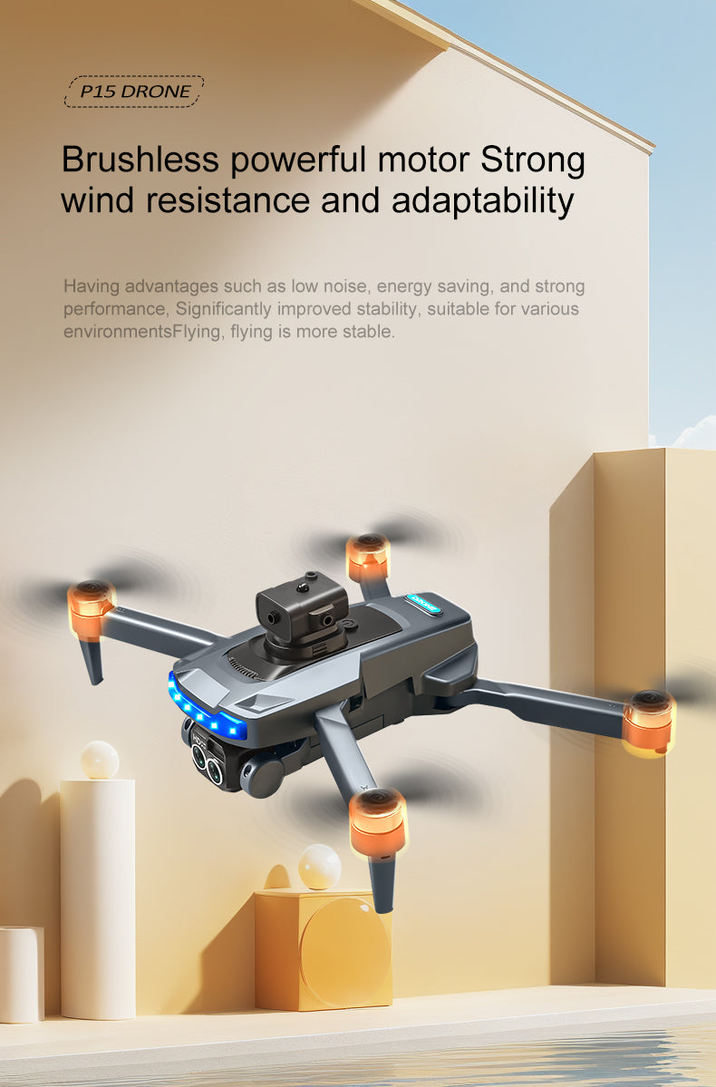 P15 MAX PRO Brushless Drone With Screen Remote Optical Flow Obstacle Avoidance FPV Quadcopter