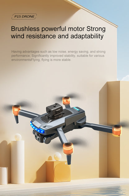 P15 MAX PRO Brushless Drone With Screen Remote Optical Flow Obstacle Avoidance FPV Quadcopter