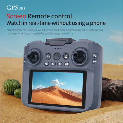 S158 GPS Foldable Drone Screen Controller 4K Dual Camera 4-Side Obstacle Avoidance Brushless Motor