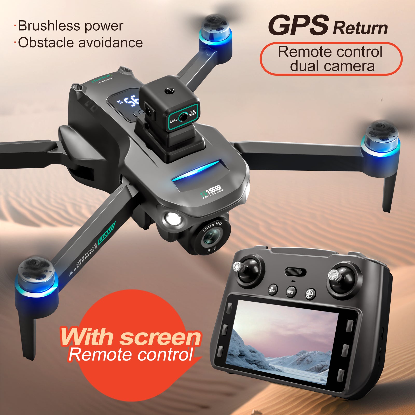 Mini Aerial Drone, HD Real-Time Image Transmission, One-Key Hover, Portable & Foldable, Choice for Family Outdoor Entertainment