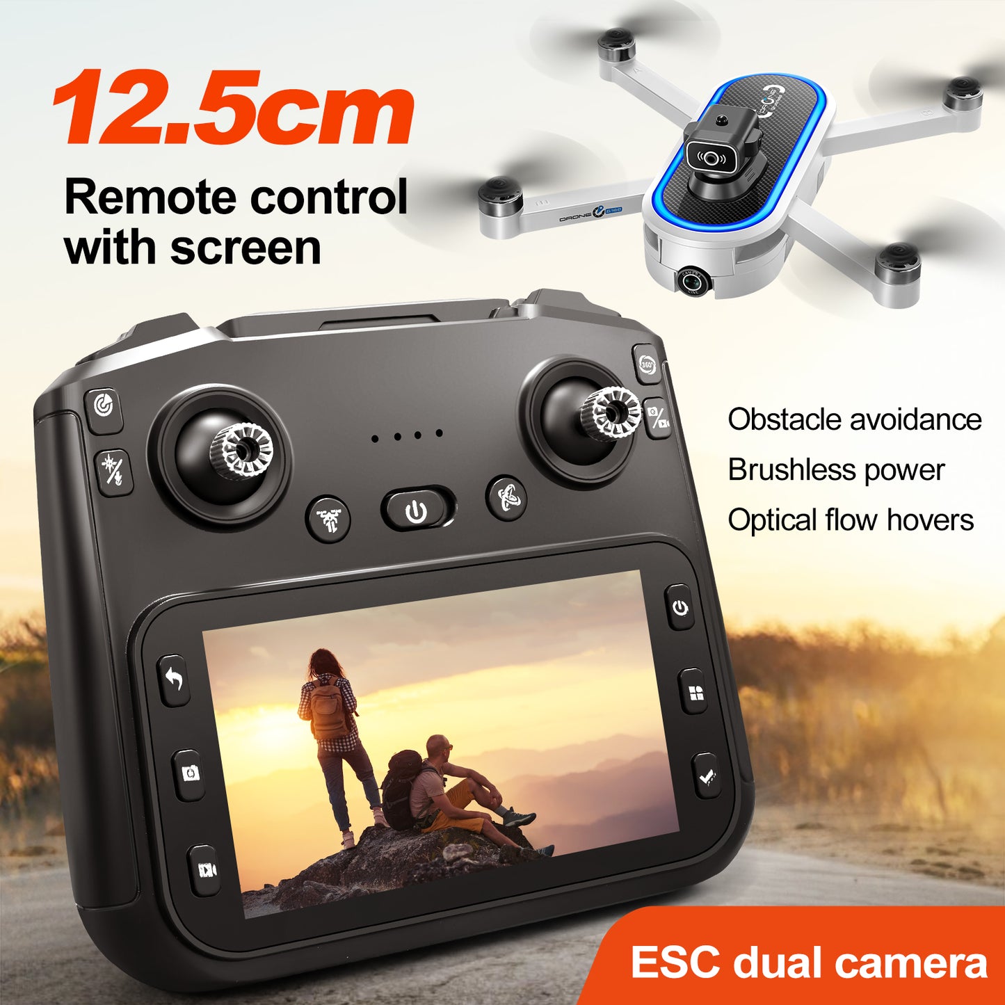 Lightweight portable drone fits in your backpack, ideal for travel adventures and outdoor scenery shooting