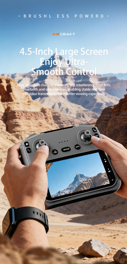S198 Foldable GPS Drone 4.5inch Screen Controller  5G FPV 50x Zoom Camera