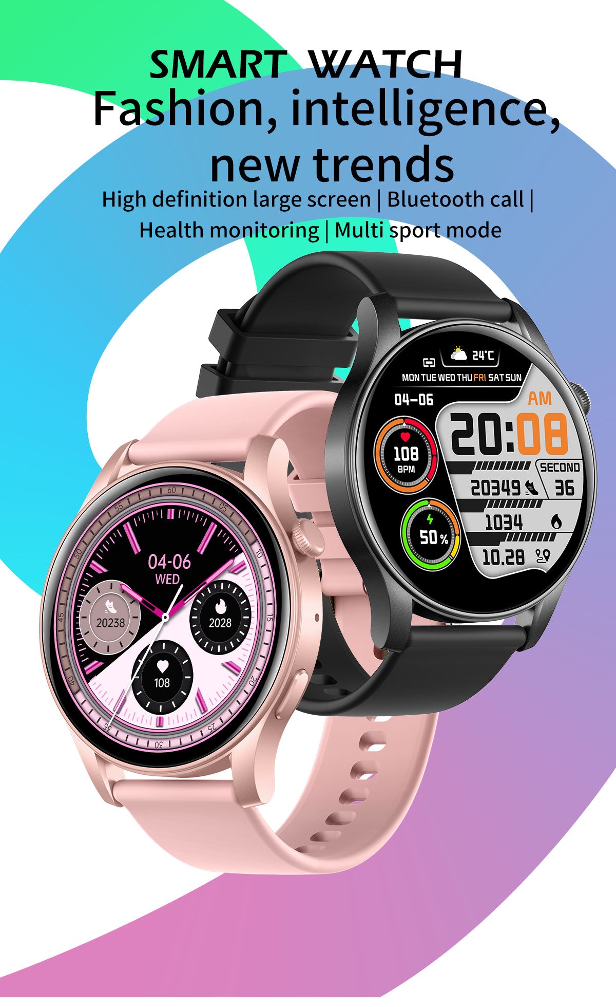 Sports smart watch with breathing training guides you to relax after intense exercis