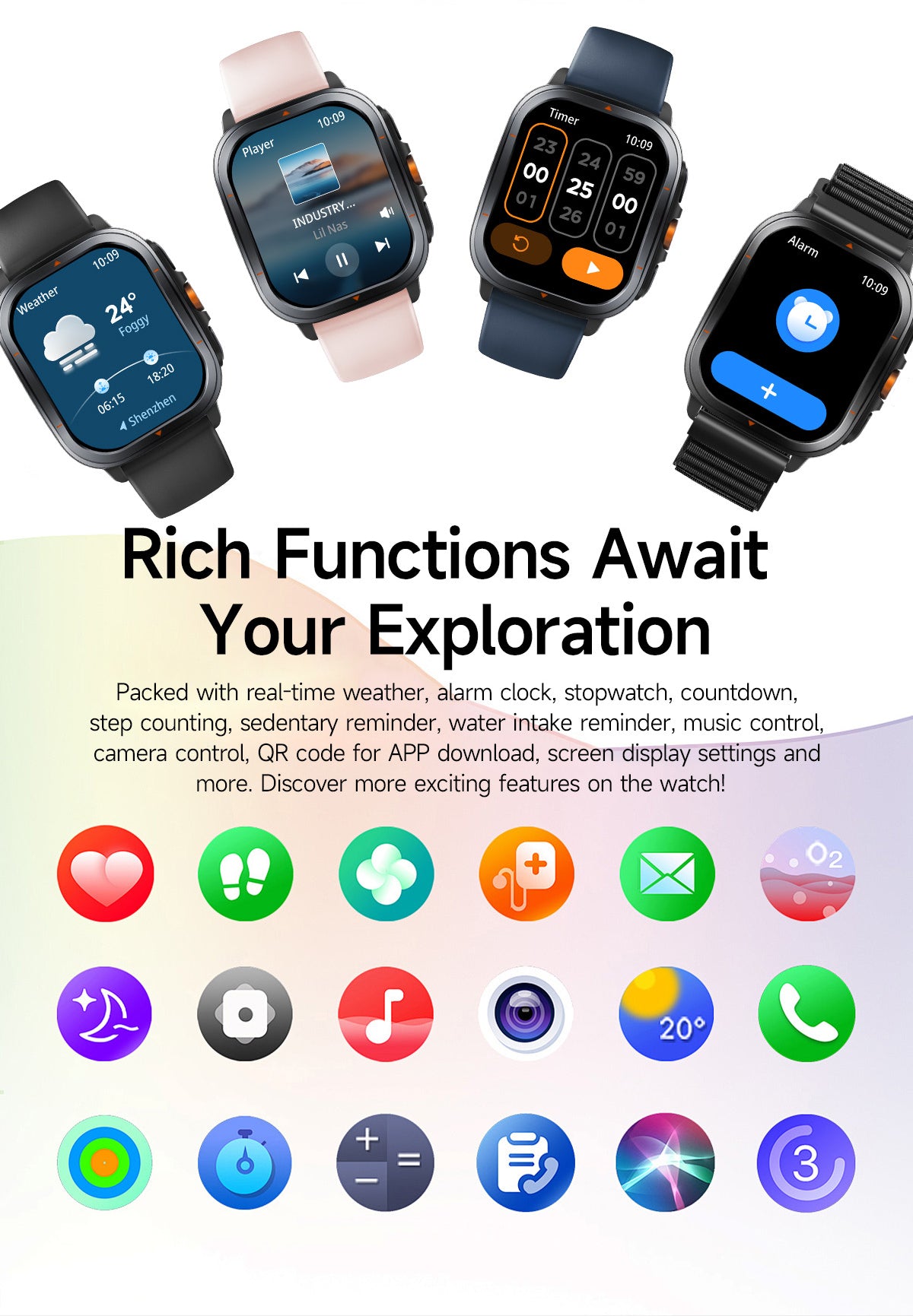 Heart rate abnormality alert smart watch, real - time protection for heart health, safer sports