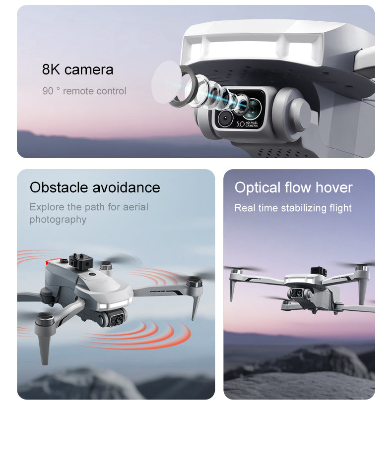 4D-V34 Brushless Drone 4.5" Screen Remote 8K Dual Camera GPS Version