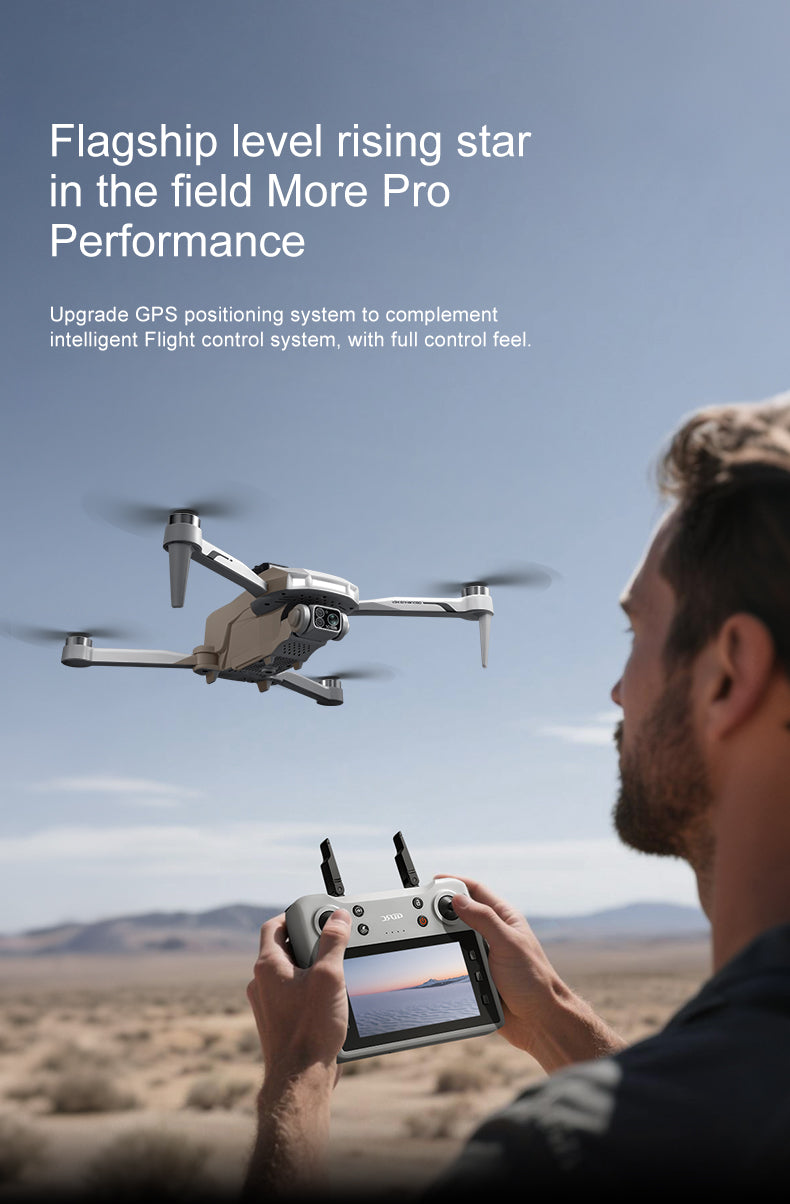 4D-V34 Brushless Drone 4.5" Screen Remote 8K Dual Camera GPS Version
