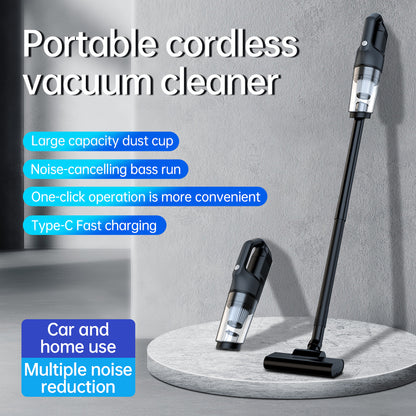 Portable rechargeable car vacuum, lightweight design for easy cleaning of seats and gaps