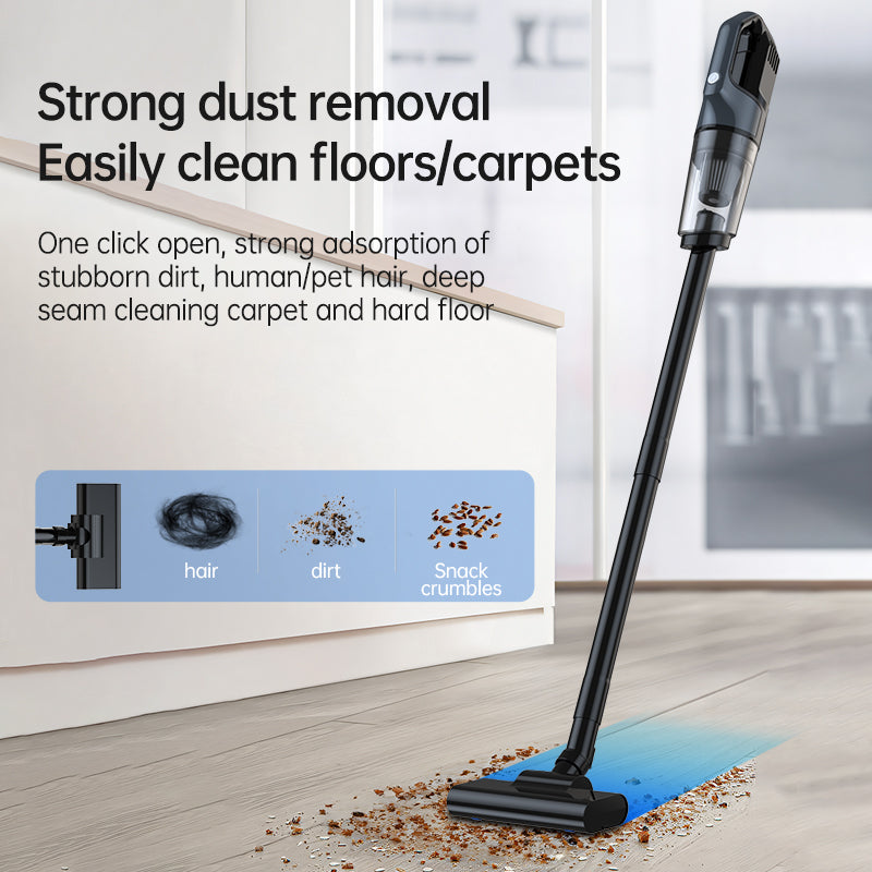 Portable rechargeable car vacuum, lightweight design for easy cleaning of seats and gaps