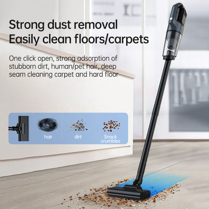 Portable rechargeable car vacuum, lightweight design for easy cleaning of seats and gaps