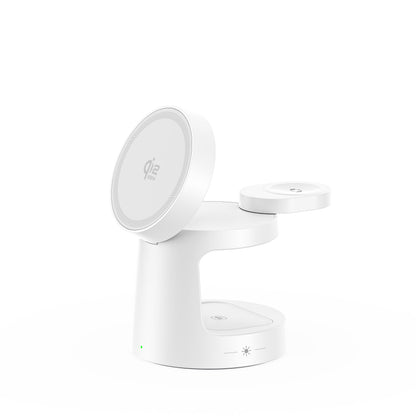 2025 QI2.2 Certified Magnetic Foldable Stand 3-in-1 Wireless Charger For Phone Watch Earbuds