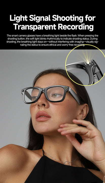 W610T AI Translation Smart Eyewear 4GB Storage Touch Sliding Control Magnetic Charging