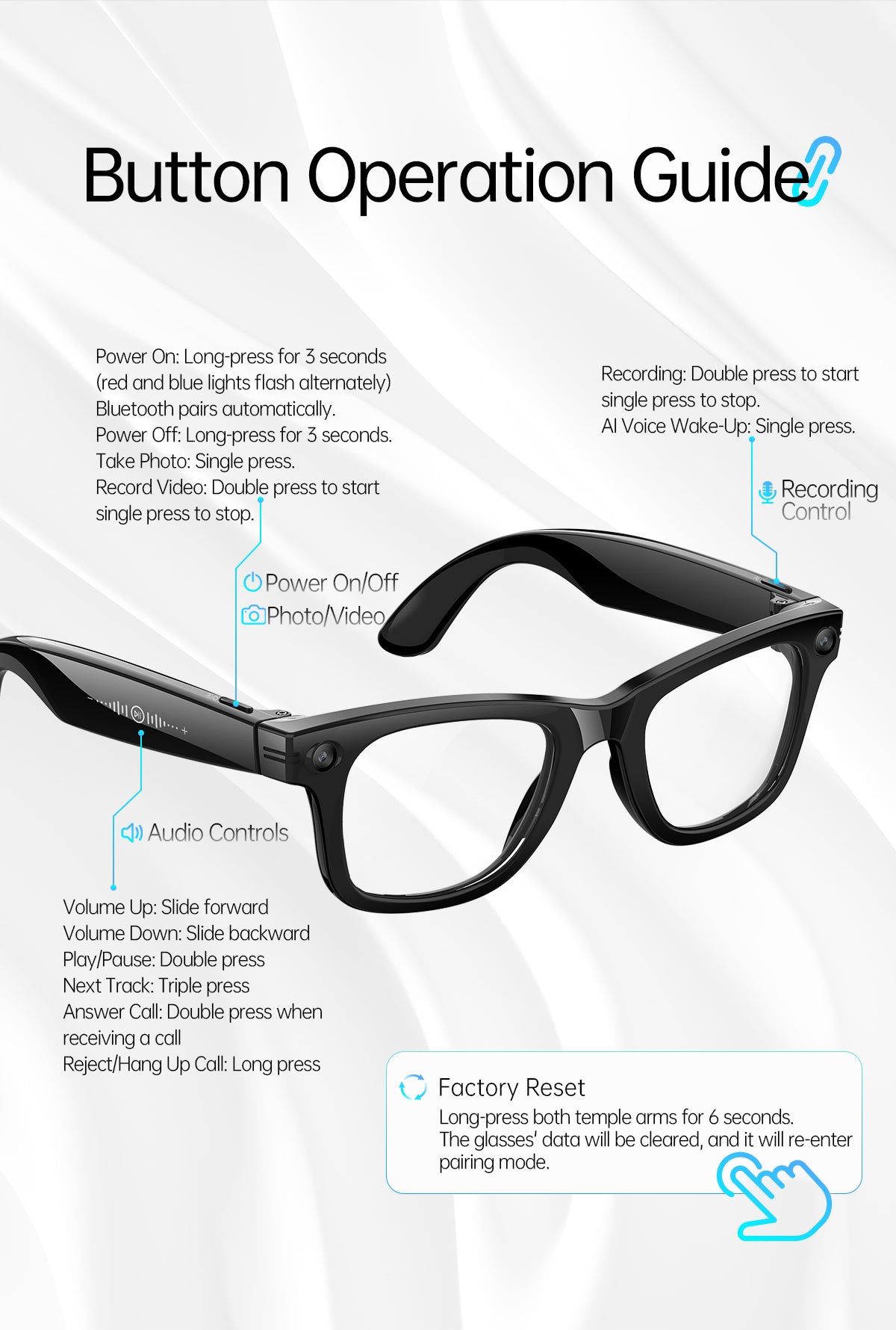 Smart glasses with HD camera capture daily moments and preserve life’s wonderful details