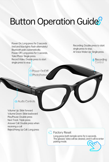 Smart glasses with HD camera capture daily moments and preserve life’s wonderful details