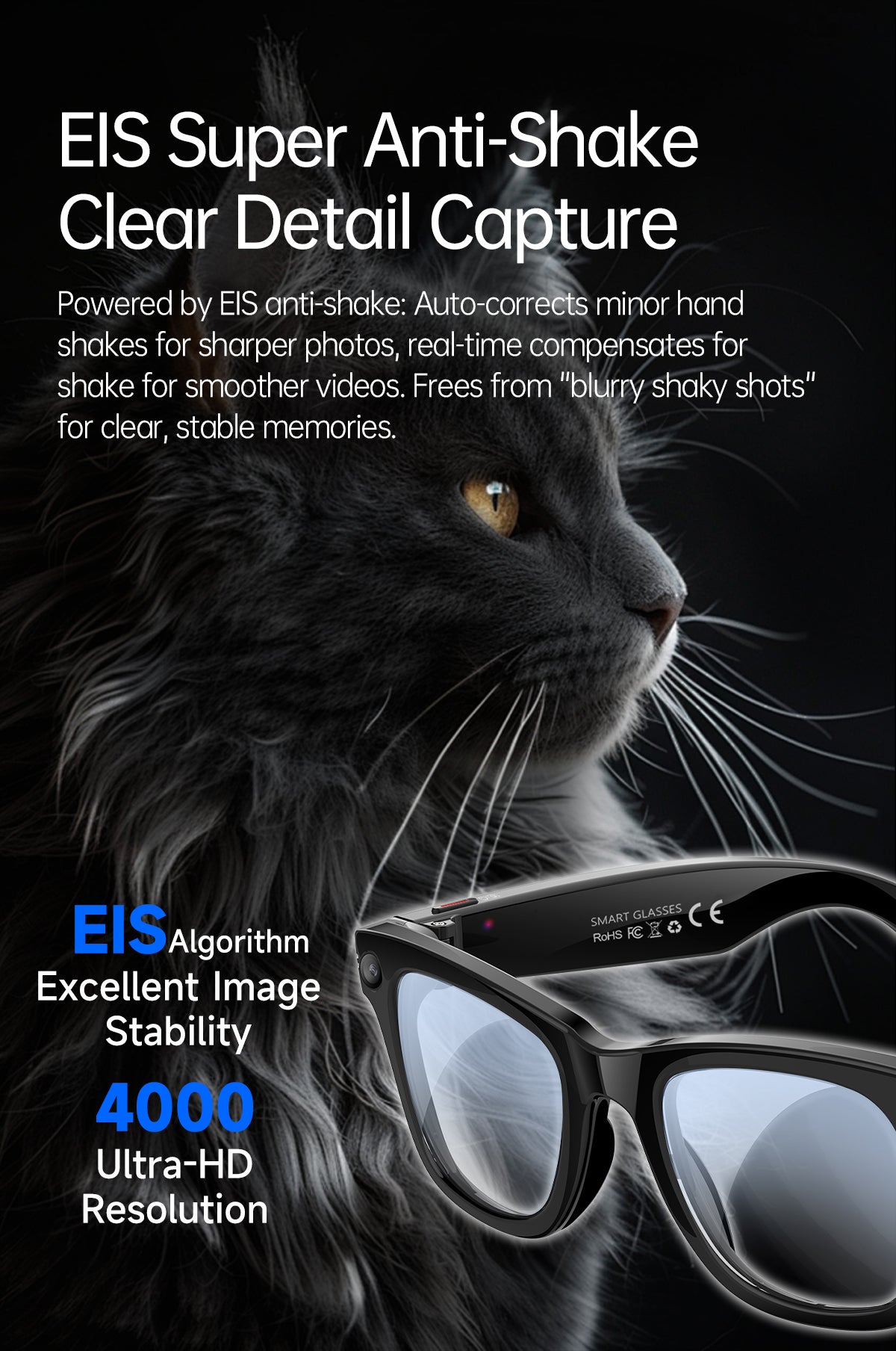 Smart glasses with HD camera capture daily moments and preserve life’s wonderful details