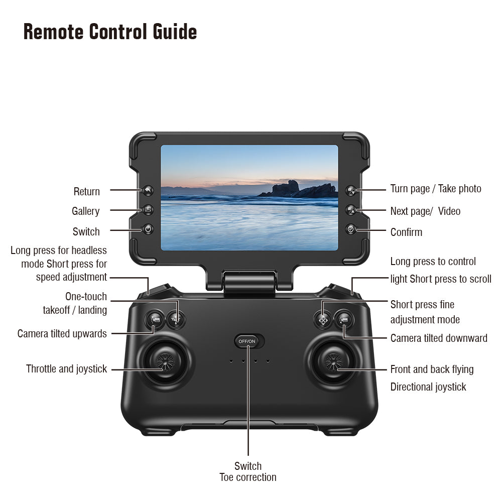 Responsive remote control drone, sensitive operation, achieve precise flight movements easily