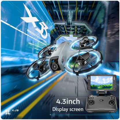 XJ3 Full Cover Protector RC Drone Optional 4.3" Screen Controller Long Flight Time Toy