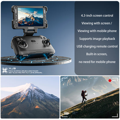 XJ3 Full Cover Protector RC Drone Optional 4.3" Screen Controller Long Flight Time Toy