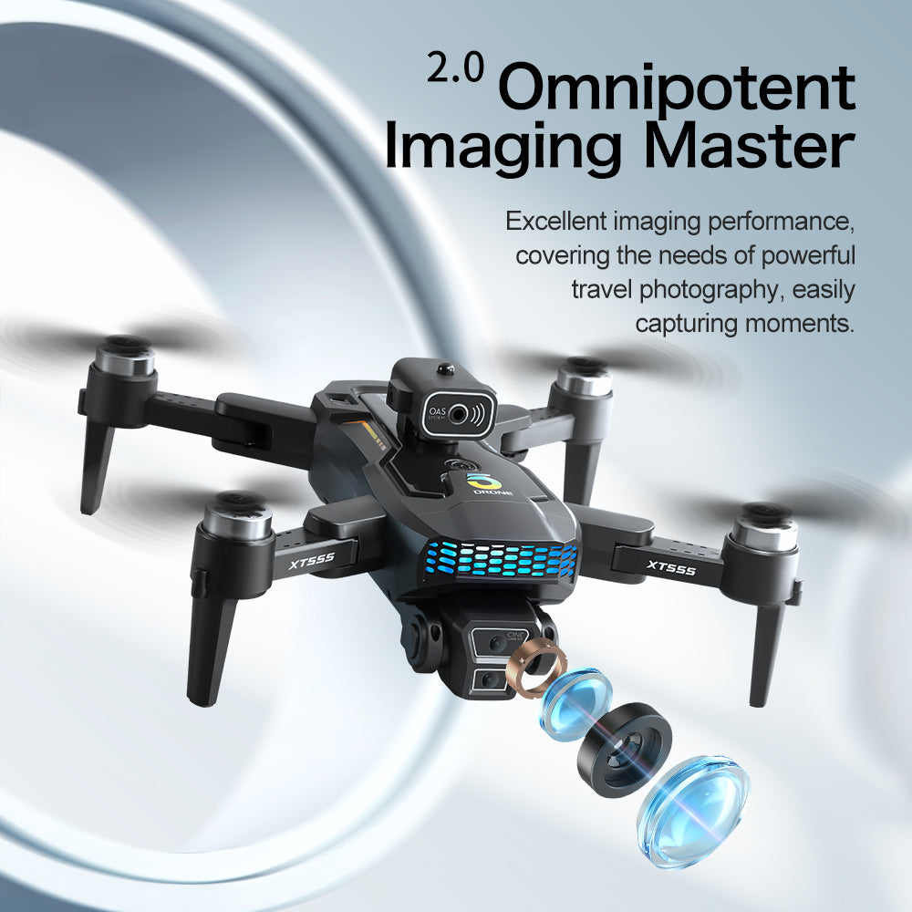 XT555 GPS Foldable Drone 4.3" Screen Remote EIS Gimbal Dual Camera Obstacle Avoidance