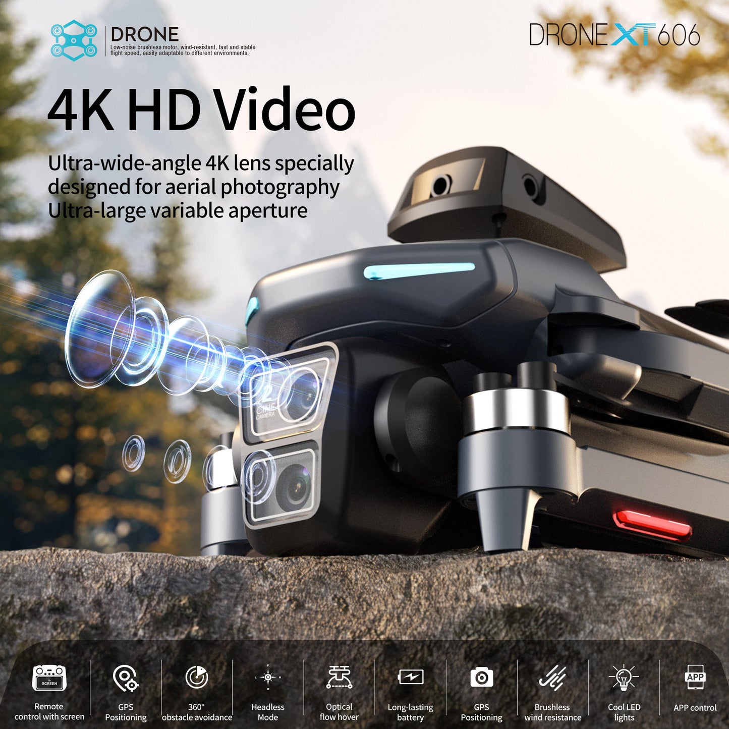 Brushless Motor Drone Stable Flight Strong Power For All Weather