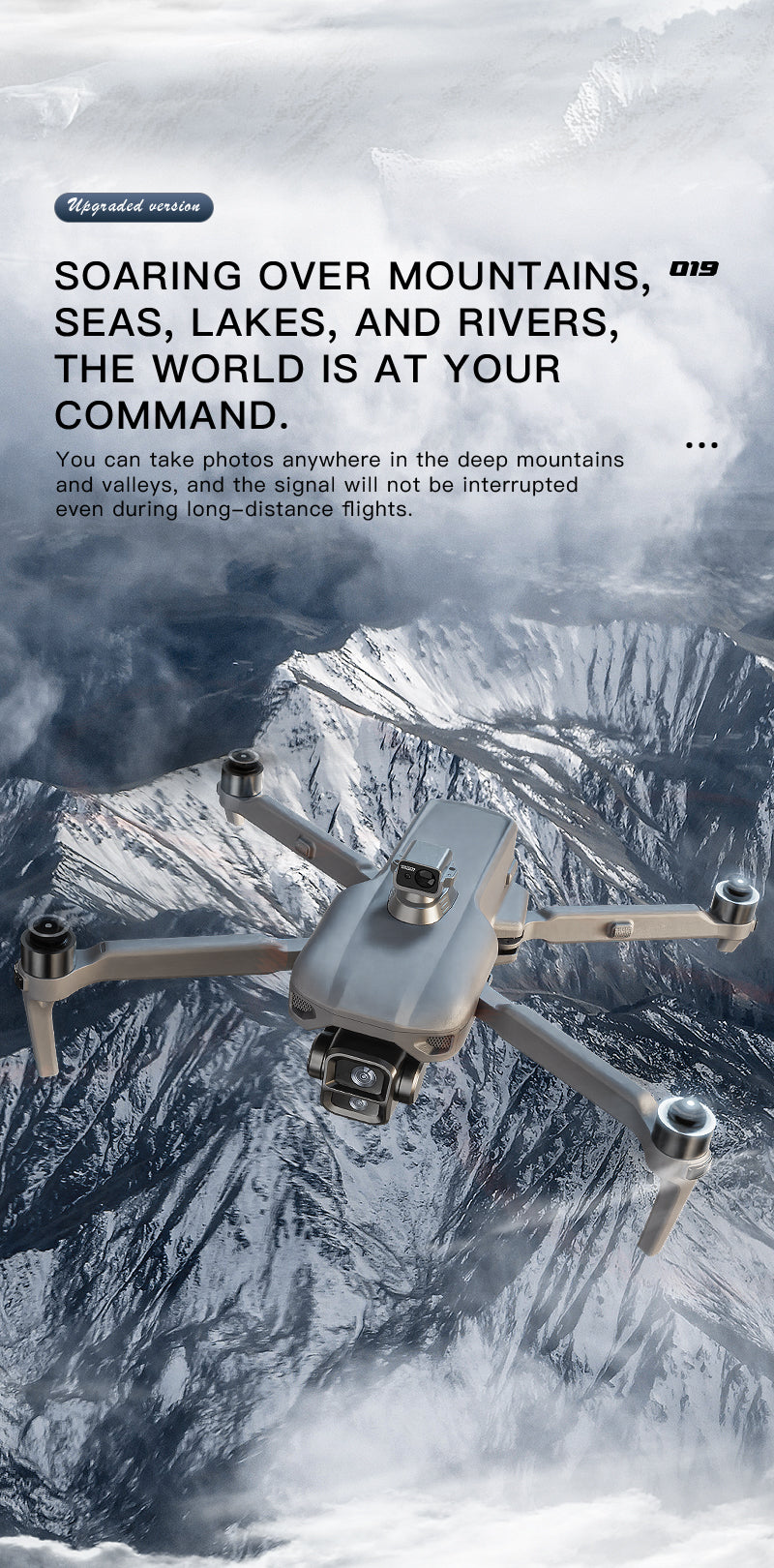 XiL019 MAX Touch Screen GPS Drone 3-Axis Gimbal 4K Camera 55Mins Flight