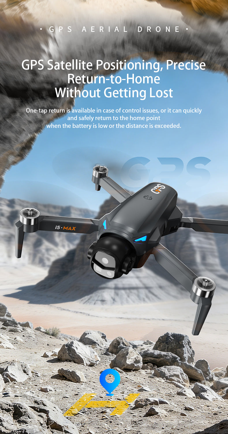 i5 MAX GPS Brushless Drone 4.5" Screen Remote 4-Way Obstacle Avoidance 5G FPV Quadcopter